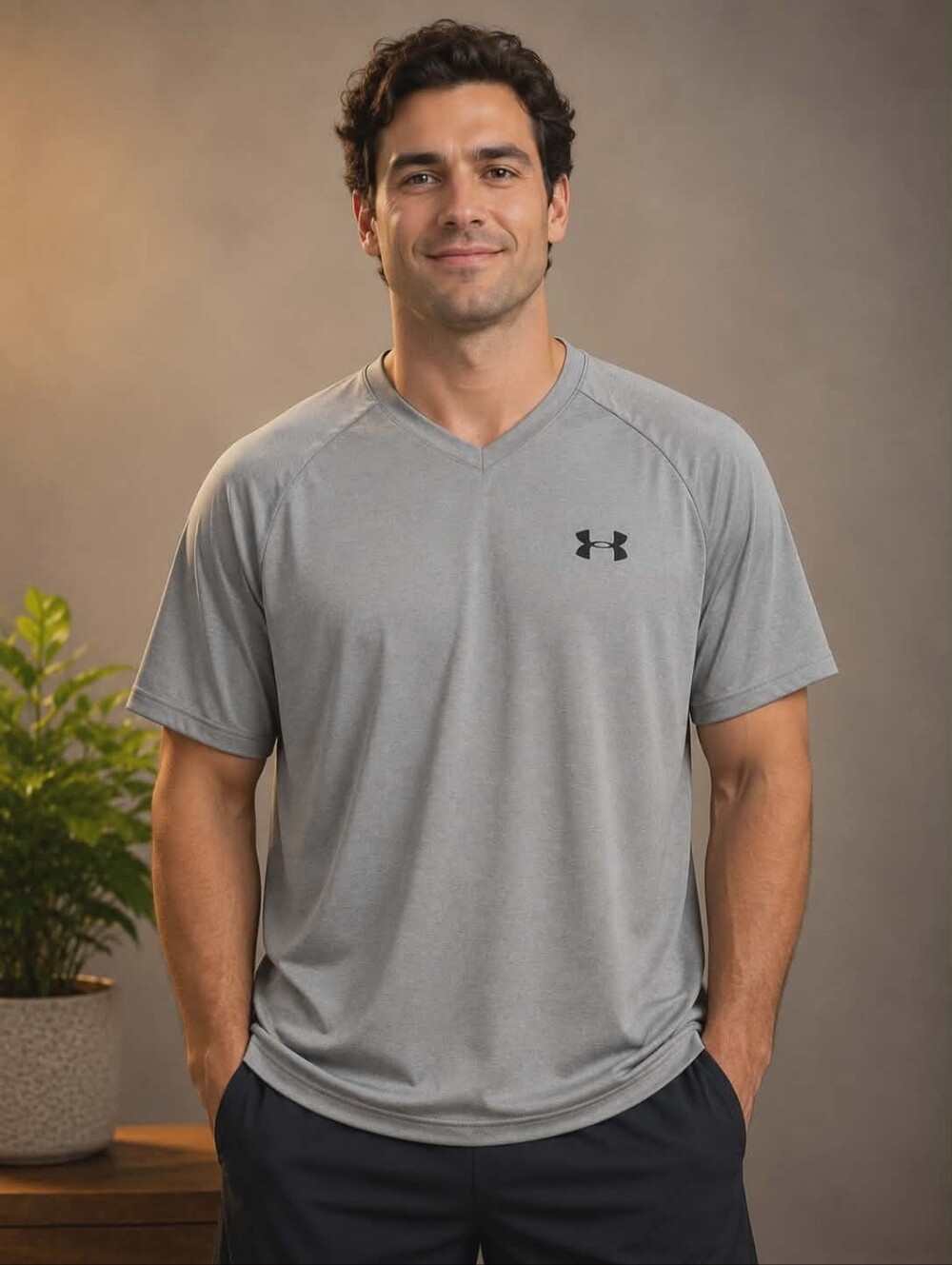 Under Armour Large Men's Gray T-Shirt